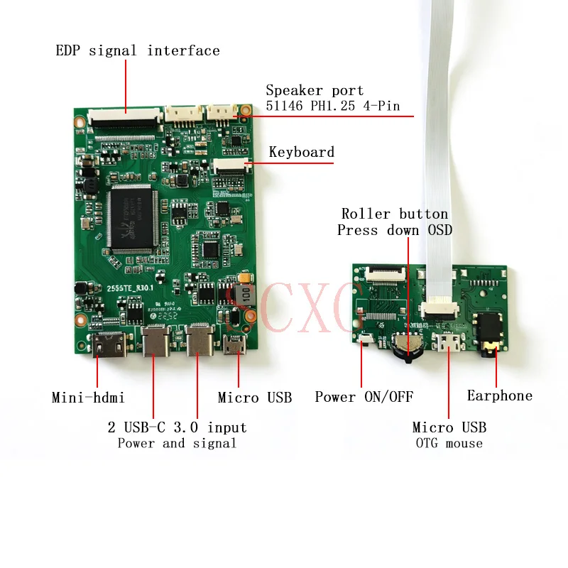 Controller Board Fit B116XAN04 B116XTN01 B116XAN03 B116XTN02 1366*768 USB-C 3.0 Mini-HDMI 30 Pin EDP Laptop Screen 1366x768 Kit