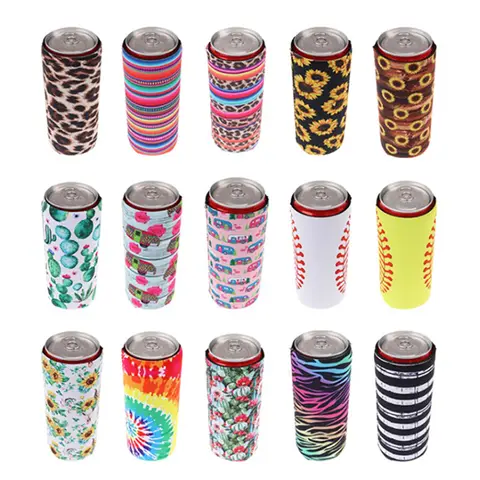 Portable Beer Sleeve Water Bottle Cover Neoprene Durable Insulator Sleeve BagCase Camping Can Cup Soda Cover Drink Cooler