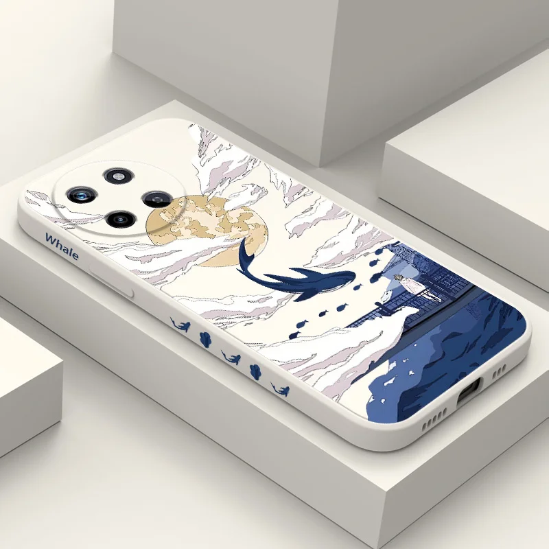 

Night Sky Whale Phone Case For OPPO Realme 14 13 12 11 10 9 9i 8 8i 7 Pro Plus C35 C21Y C25Y C25 4G 5G Liquid Silicone Cover