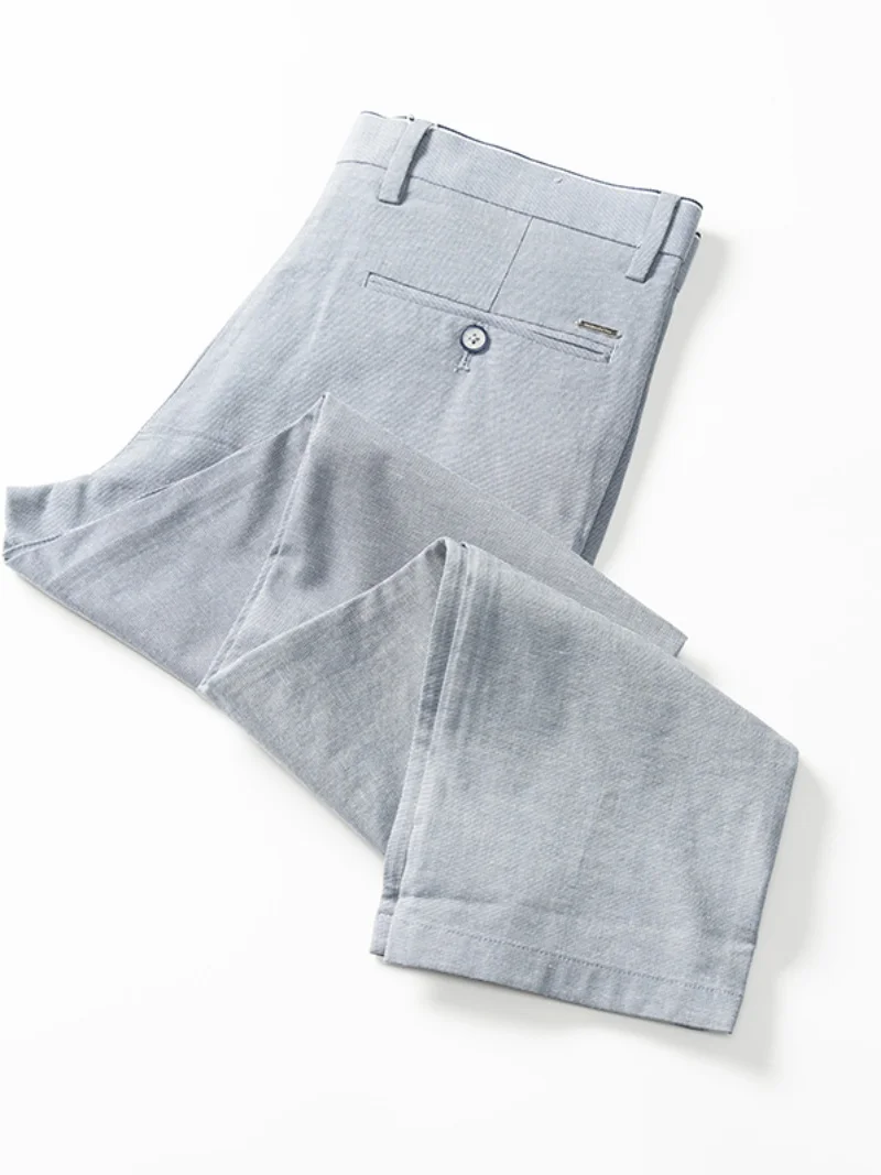 

Classic Men's Linen Pants Faionable Slim Fit Comfortable Breathable Busin Casual Sle Spring Summer Lightweight Trousers
