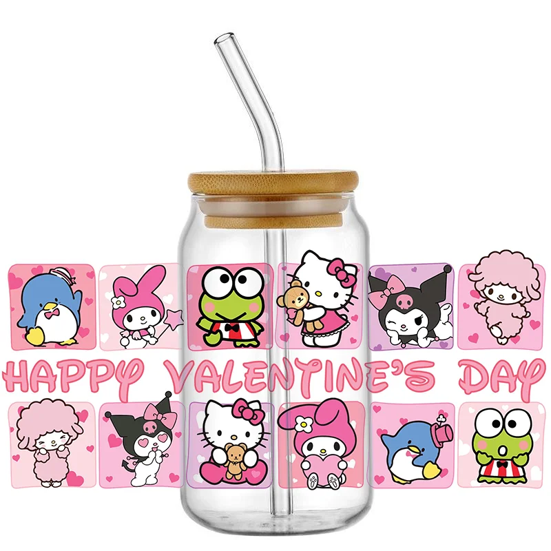 

Cartoon Cute Dog Cat Sticker UV DTF Transfer for Wraps 16 OZ Glass Cups Cans Kitty DIY Waterproof Custom Decals