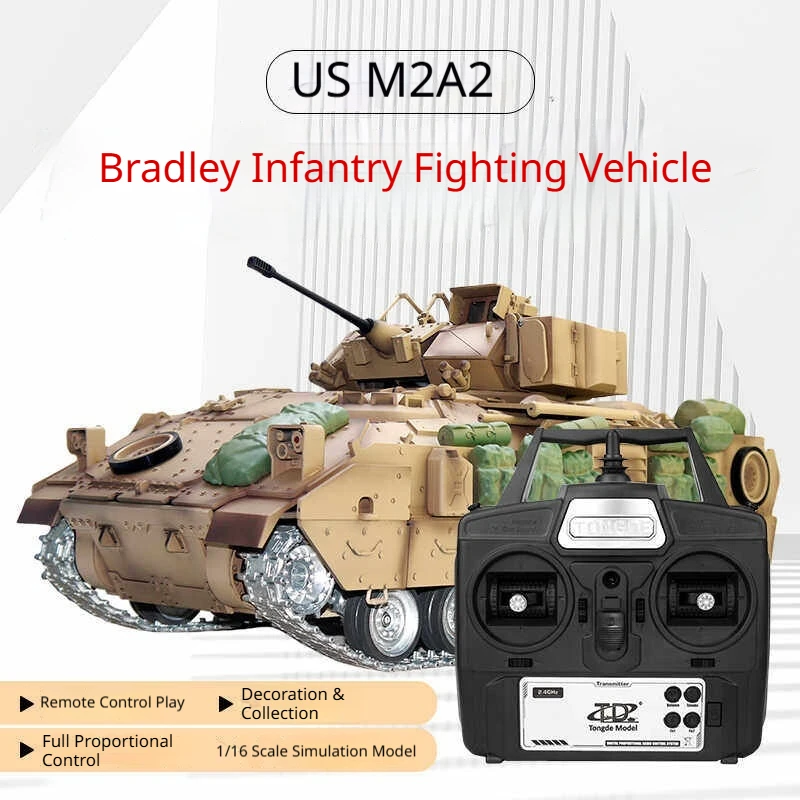 TD Remote Control Tank M2A2 Bradley Infantry Fighting Vehicle 1:16 Off Road Military Model Rechargeable For Hobby Collectors