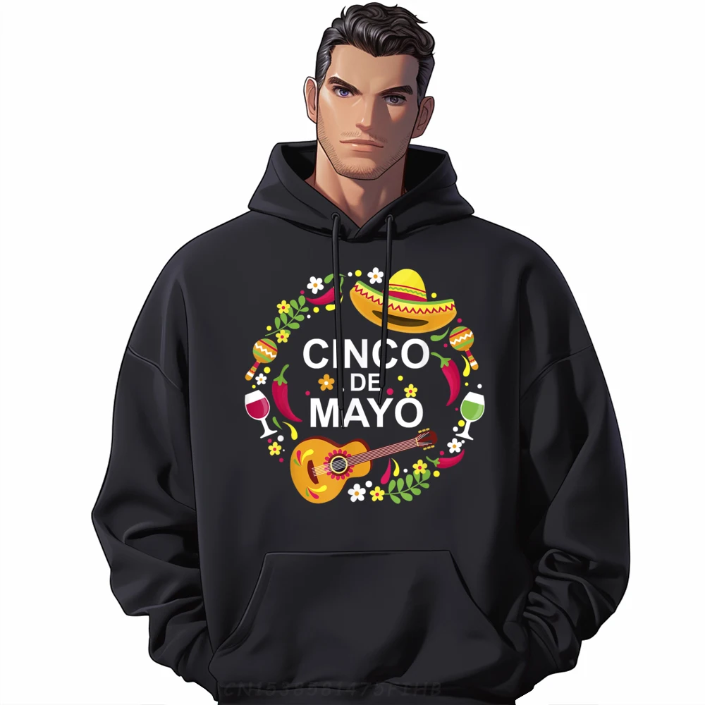 

Letter Cinco De Mayomexico Tacos And Crazy Long Sleeve Lovers Day Hoodies Cute O-Neck Coats Male Hoodies