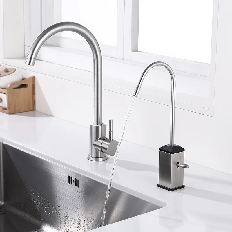 Imagem -02 - Stainless Steel Kitchen Filtered Faucet Direct Drinking Tap Osmose Sistema de Filtragem de Água Sink Tap Preto ou Cinza 304