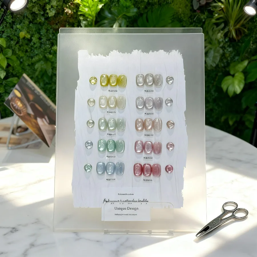 Soporte de exhibición de Color para esmalte de uñas, soporte de exhibición de Color para puntas de uñas postizas, estante de decoración artística, tablero de exhibición acrílico para manicura, 1 ud.