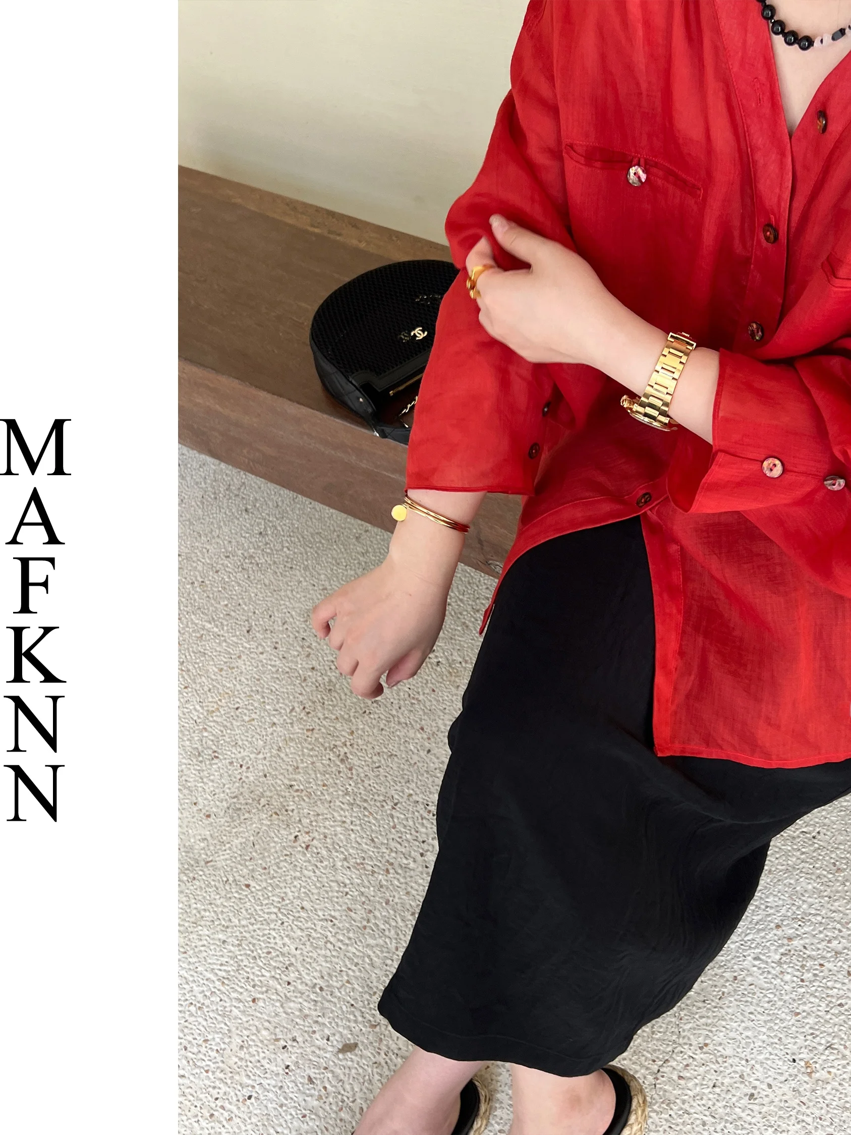 

JiJi Casual Pure Color Long Sleeve Button up Women's Shirt Fashionable Versatile Simple Design Breathable Linen Top MK12300