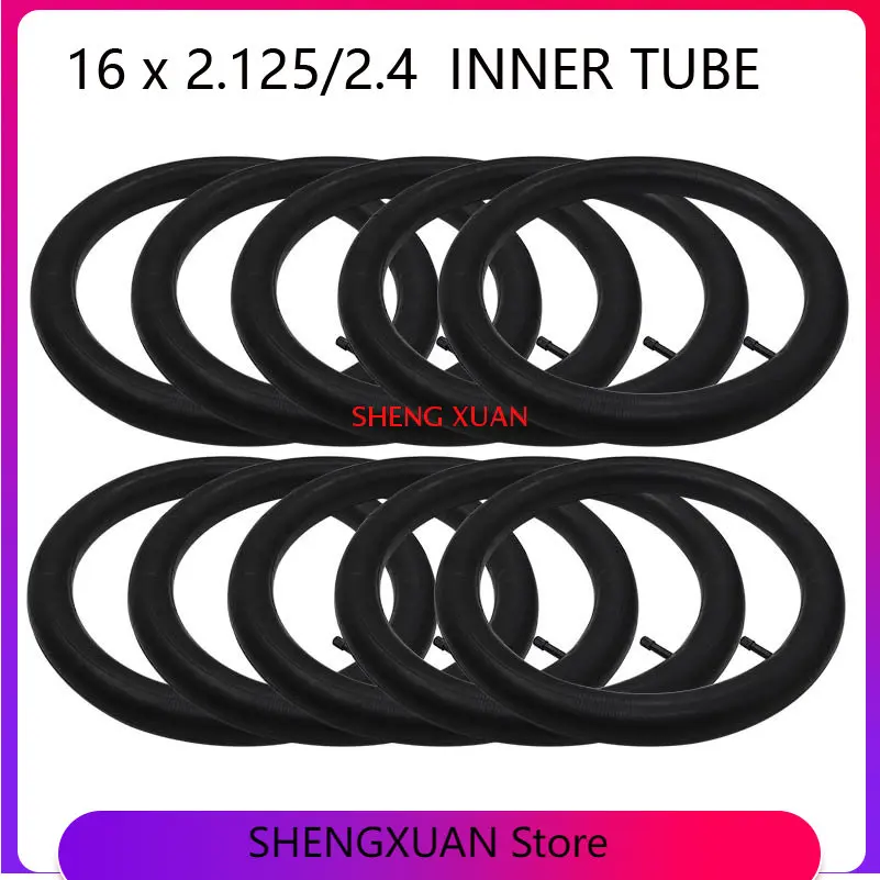 

10pcs inner tube 16 x 2.125/2.4 with right angle stem Fits many gas electric scooters and e-bikes 16x2.125/2.4 tube