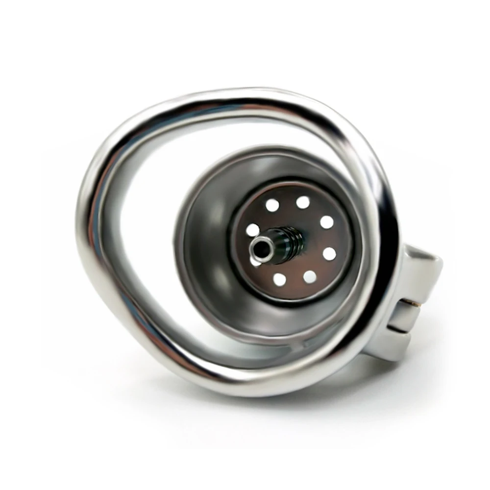 FRKO ذكر قفص العفة المسطح مع قسطرة الإحليل المعدنية مريحة غير مرئية قفل القضيب حلقات القضيب المثيرة منتجات للبالغين الرجال #6