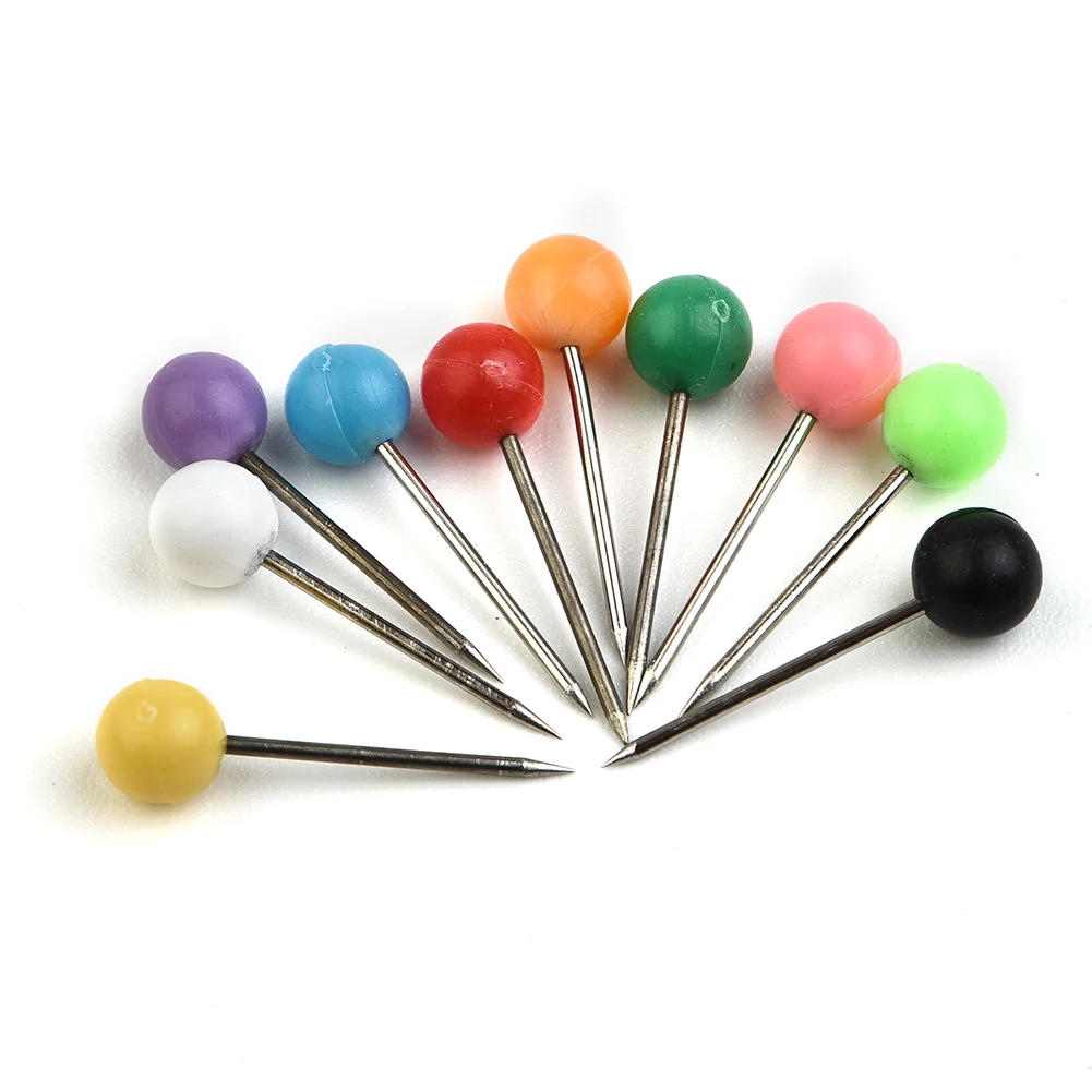 100pcs/Box Rig Safe Spare Pins Carp Fishing Plastic Round Head Big PinRound Head Fishing Line Winder Thumbtack Accessories