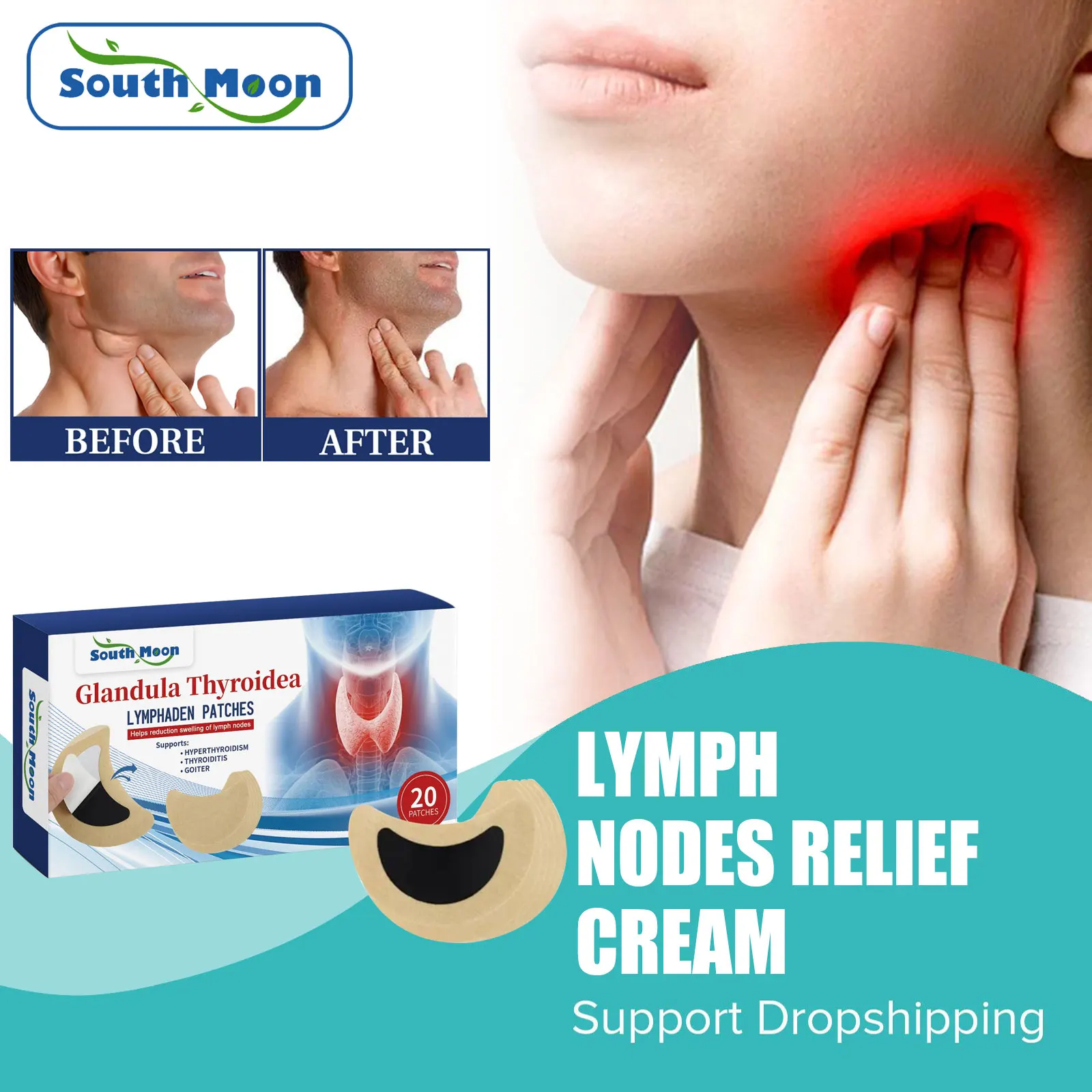 

Lymph Node Plaster Swelling Lipoma Removal Chest Lymph Gland Painless Treatment Relief Hyperthyroid Throat Lymphatic Detox Patch