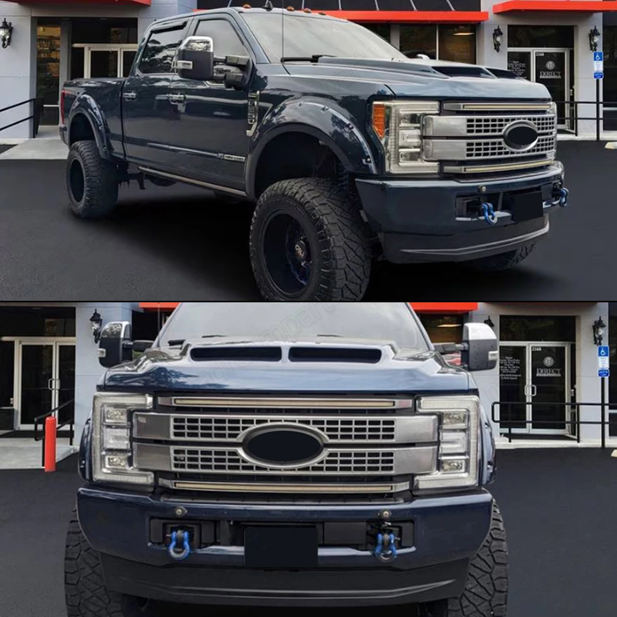 Front Bumper Blue Jeans N1 Replace For Ford F250 F350 F450 Super Duty 2017 2018 2019 Front Bumper Face Bar W/o Fog Light Holes