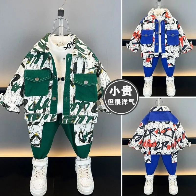New Spring Autumn Fashion Boy Clothes Sets Fo Children Boys Jacket Pants 2Pcs/Toddler Casual Clothing Kids Tracksuits