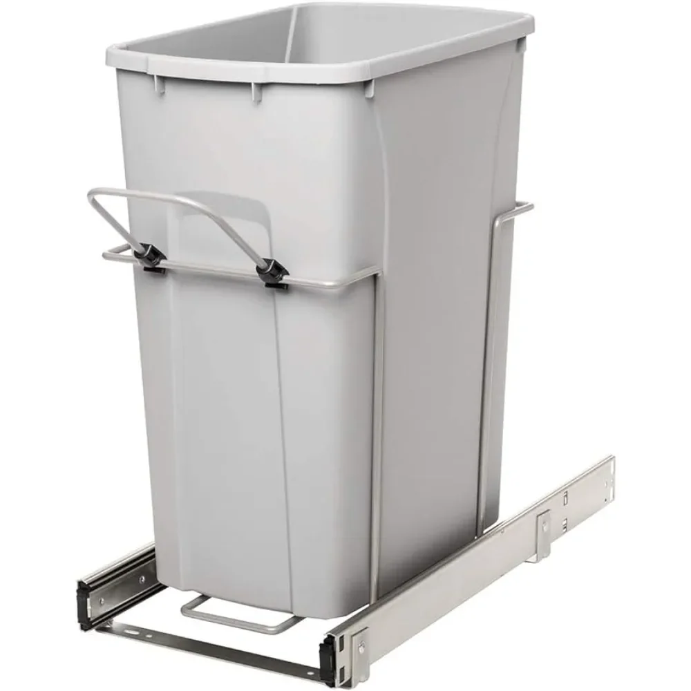 

18.80 H X 9.3 W X 19-Inch L Wastebasket In-Cabinet Soft Close Pull Out Trash Can Bin Platinum Freight Free Home