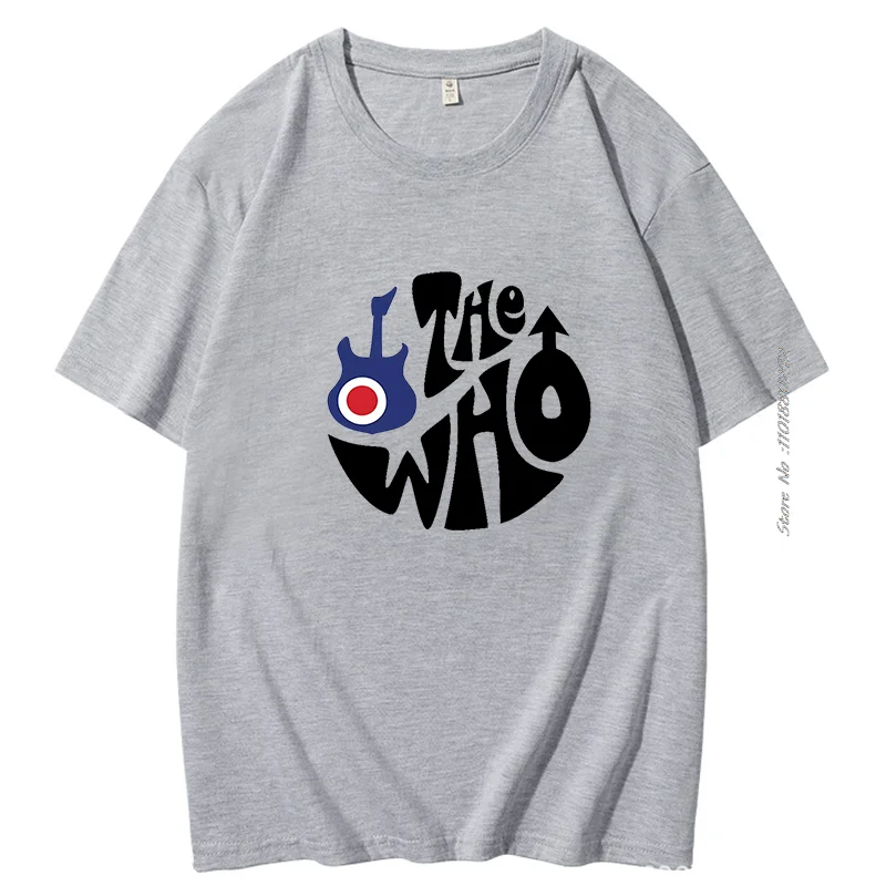 Classic The Who Rock Band Cotton Graphic T Shirts Novelty Short Sleeve T-Shirts Popular Creative Unisex Loose Breathable Shirt