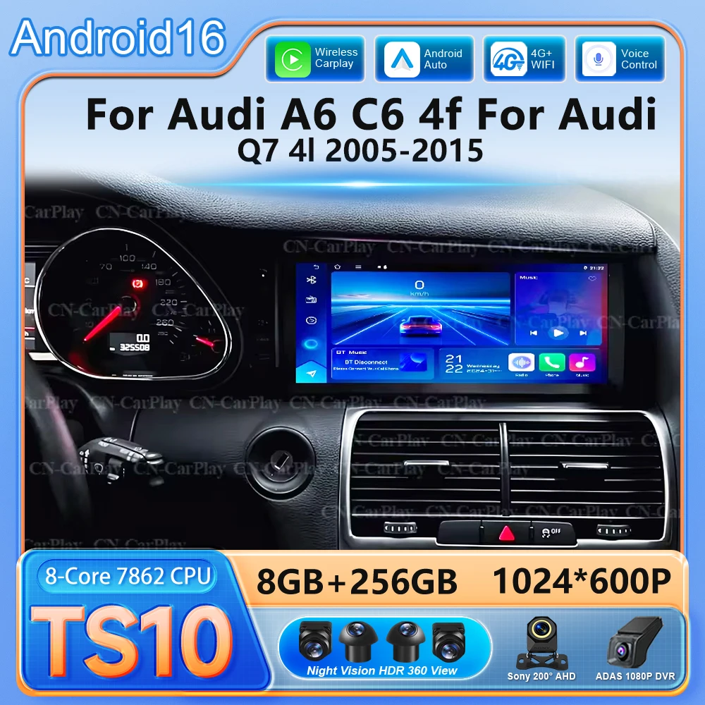 Radio para Auto Audi A6 C6 4f, Audi Q7 4l 2005-2015, Mmi 2g 3g, Reproductor Multimedia Carplay, Unidad Principal Estéreo con DSP, No 2din