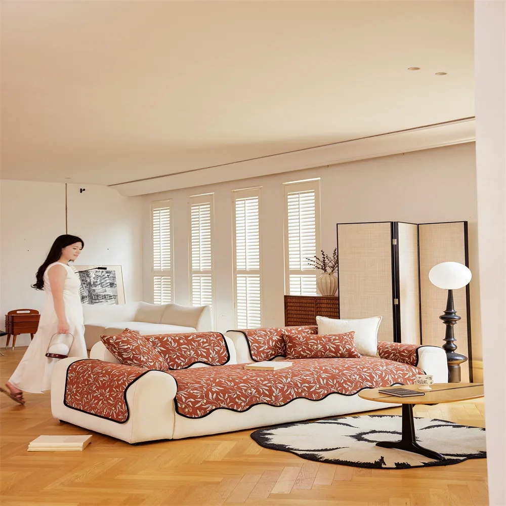 Sofa Cushion New Style Imitation Cotton and Linen All-season Anti-slip Cross-border Sofa Cover Full-cover Sofa Scarf