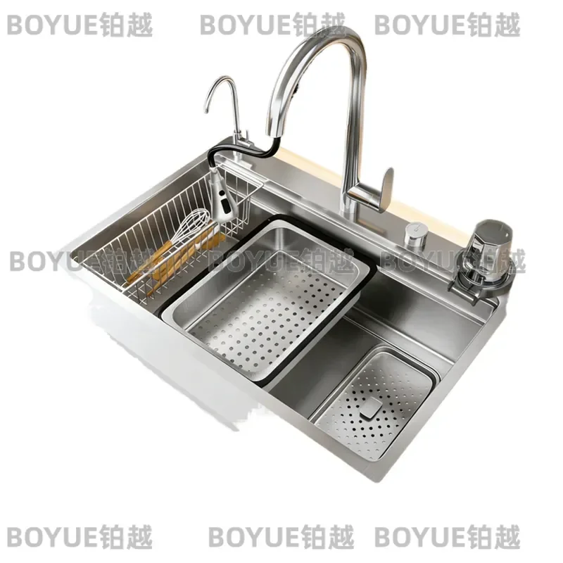 304 Stainless Steel Undermount Kitchen Sink Single Bowl Large Capacity Embossed Finish Deep Basin for Dish Washing US Stock