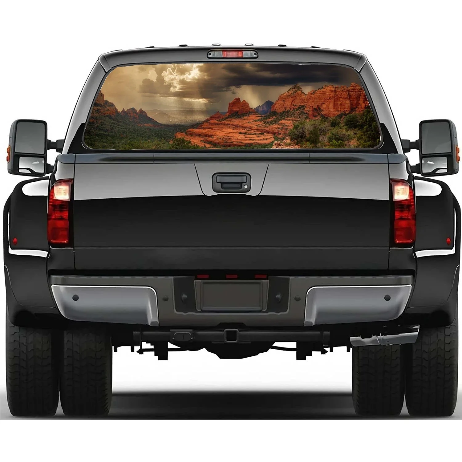 

Arizona Landscape Print Car Accessories Rear Windshield Sticker Truck Window See Through Perforated Back Window Vinyl Decal