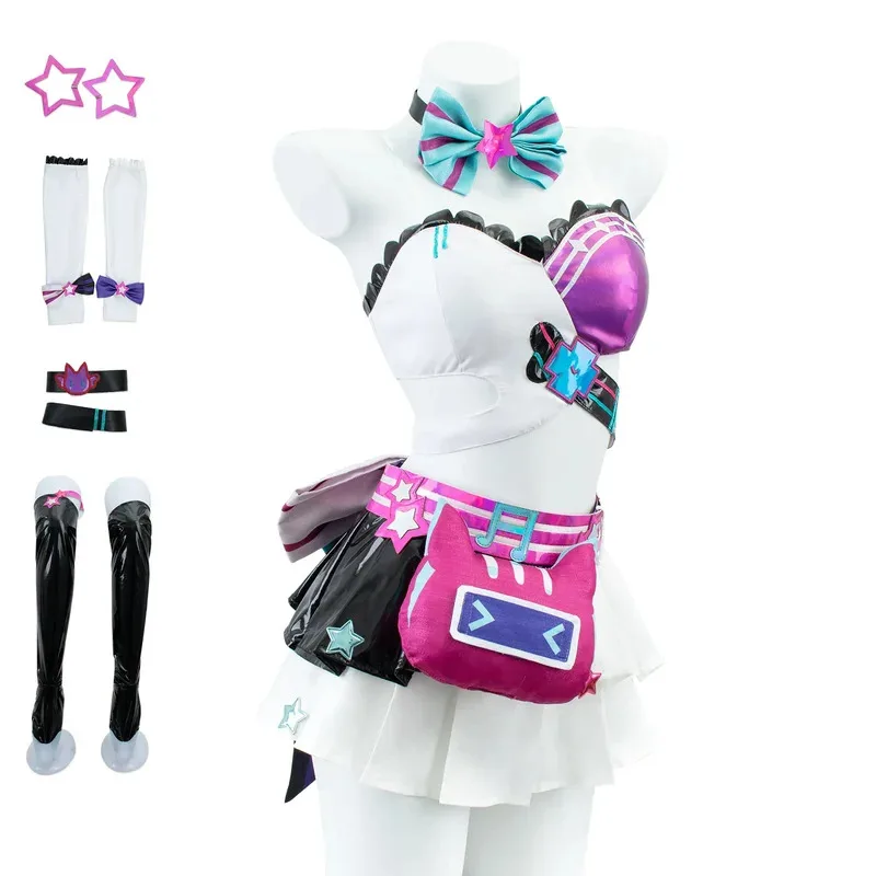 

【Wetrose】 Muse Dash Miku Cosplay Costume Collab Full Set Leather Sexy Cute Stage Suit Wig Halloween Xmas