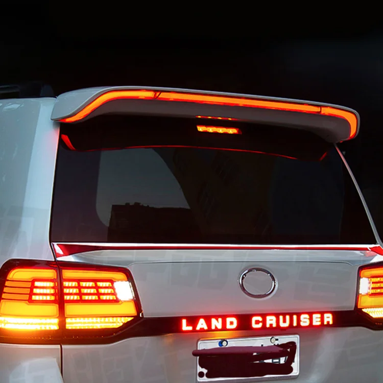 Car accessories ABS Plastic Car back spoiler Brake Light with LED Car rear spoiler for land cruiser 200