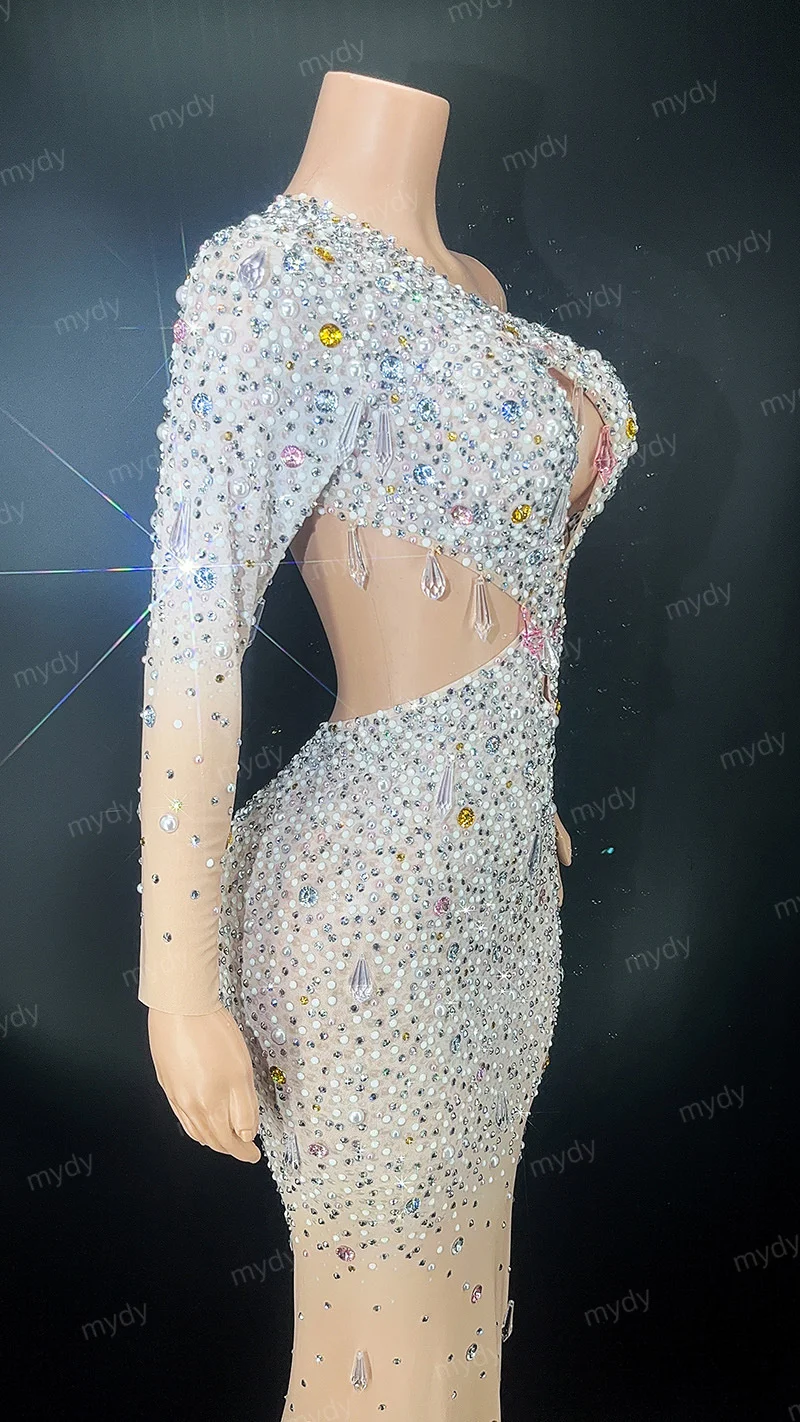 Robe de Soirée Sirène Luxueuse en Strass, Tenue Moulante, Élégante, Asymétrique, Épaule Dénudée, pour ixd'Anniversaire, Bal de Mariage