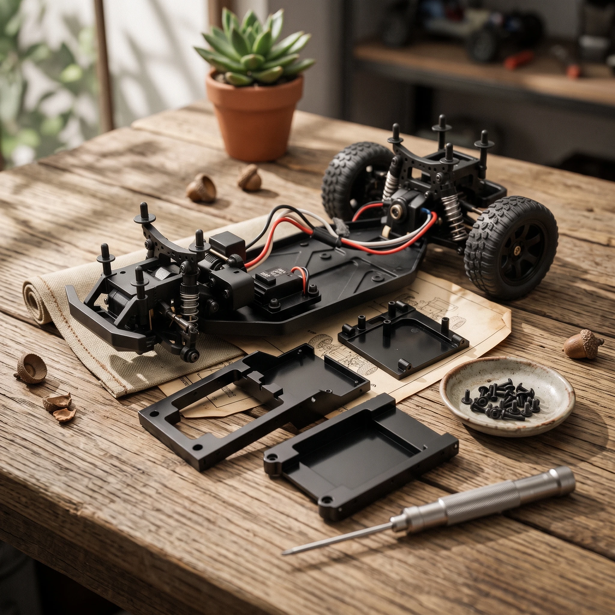 Aluminum Upgrade Parts Lightweight Parts Kit with Screws Motor Mount Kit Long-Lasting RC Car Accessories Rigid for Hobbyists
