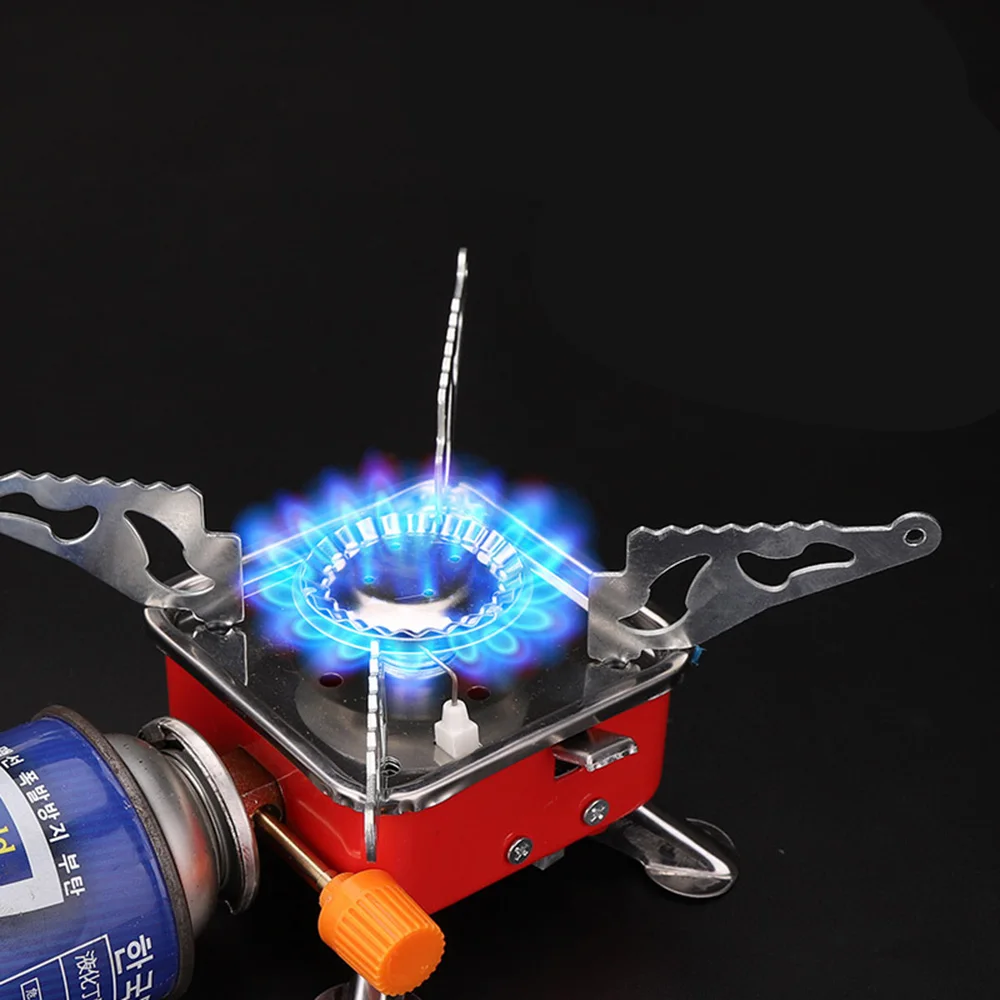 

Camping Stove Portable Folding Gas Stove Mini Square Outdoor Cooking Utensil Ultra Light Travel Cookware for Hiking Picnic BBQ
