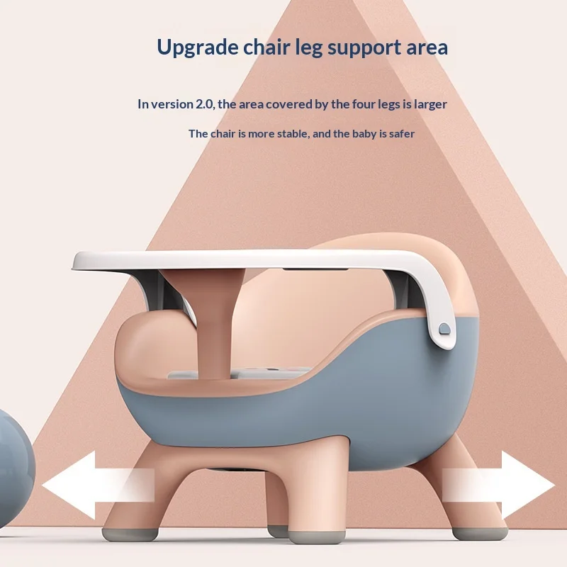 Sedia per bambini Seggiolino per bambini multifunzionale portatile Cuscino rimovibile regolabile Schienale Sedia da pranzo per bambini in plastica pieghevole