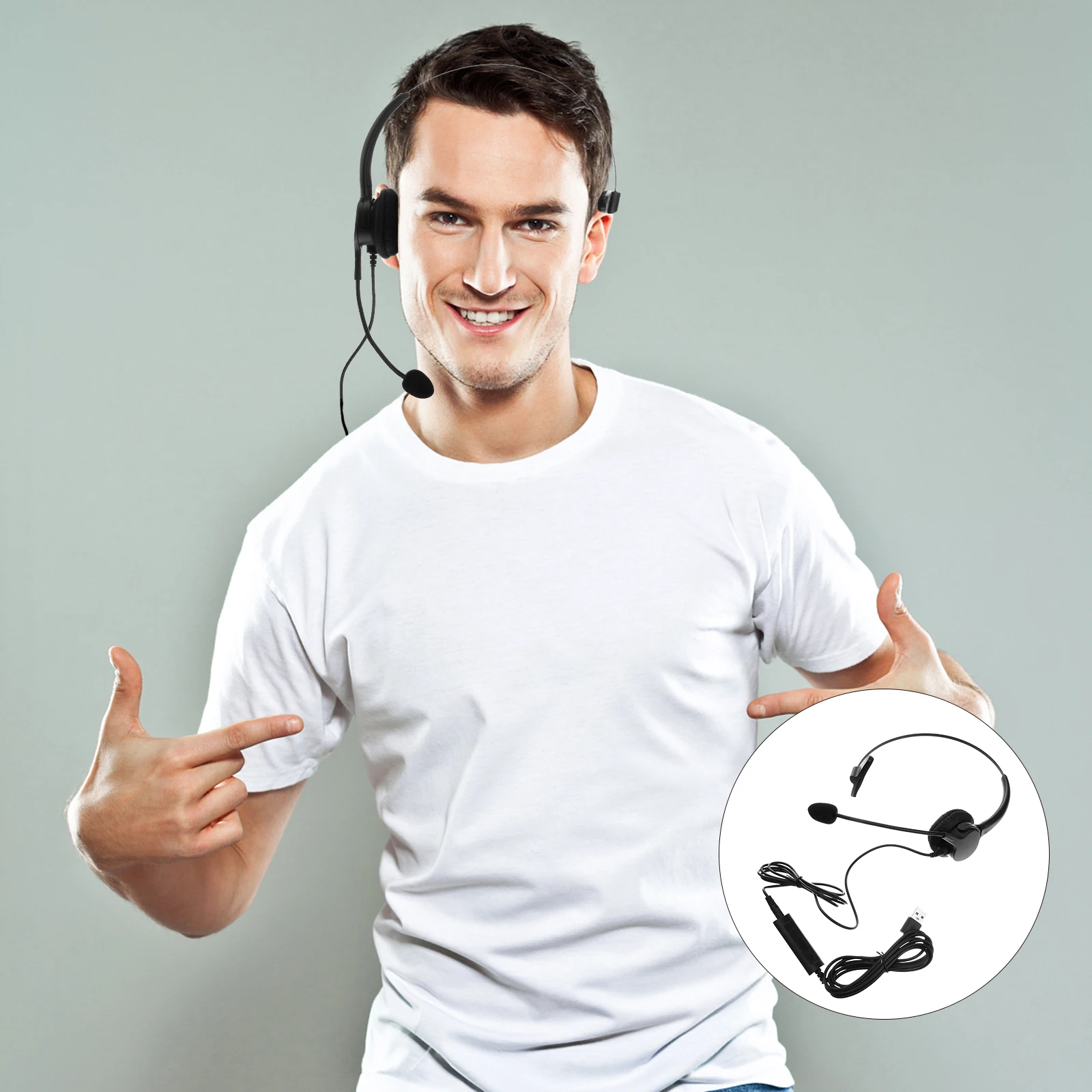 

Usb Headset Noise Cancelling Microphone 150Ohms Crystal Office Headset For Call Center Computer