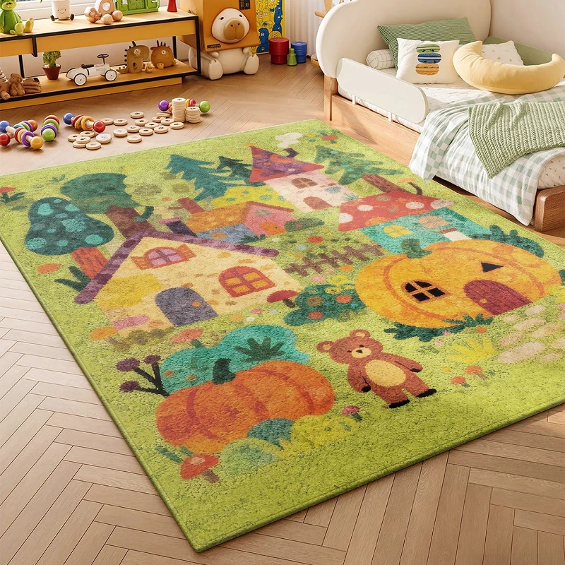 Cartoon Style Living Room Decoration Color Carpet Large Area Rugs for Bedroom Washable Lounge Floor Mat Anti-slip Cloakroom Rug