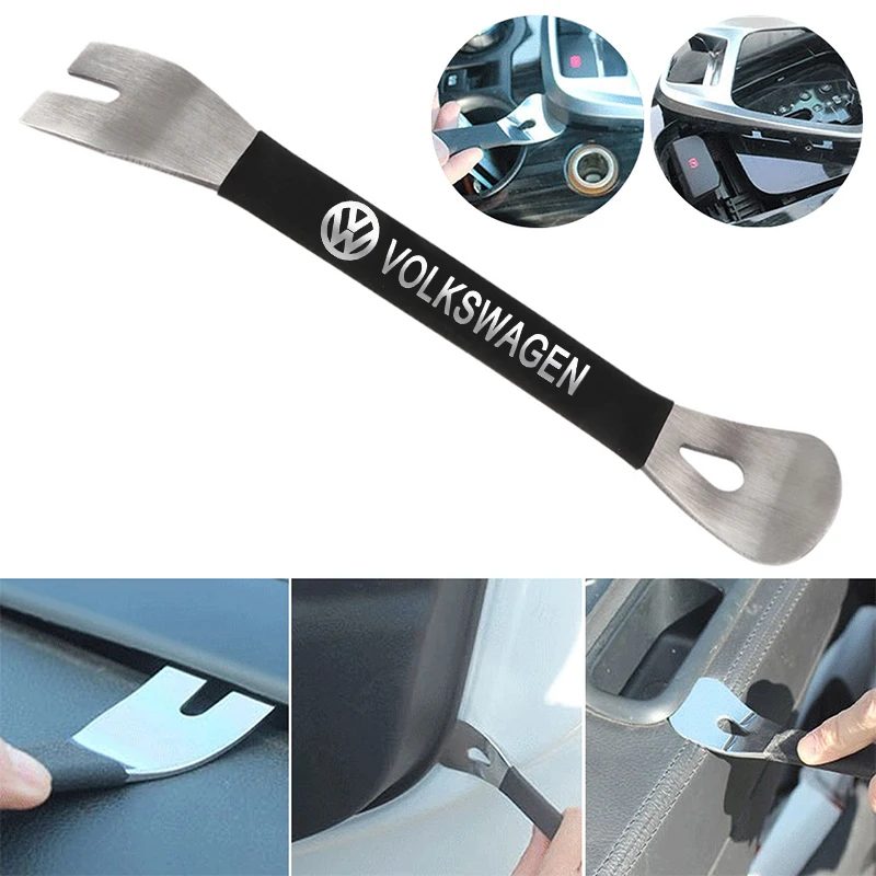 1PCS Car Stainless Steel Pry Plate Interior Installation Removal Tool for Volkswagen GOLF 5  Polo Golf 6 Golf 7 Accessories