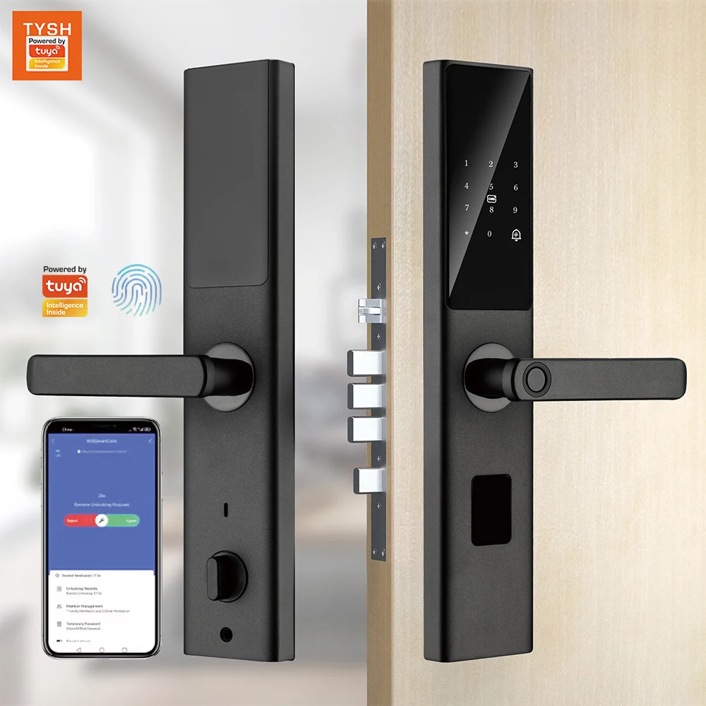 

TYSH Factory Price Security Digital WiFi Tuya App Smart Lock Door Home Aluminum Fingerprint Cerradura Inteligente Smart Lock