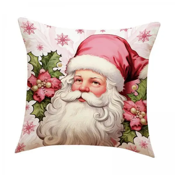 2x Christmas Cushion Cover, Winter Decorative Pillowcase, for New Year, Bed, Sofa, Car, Couch