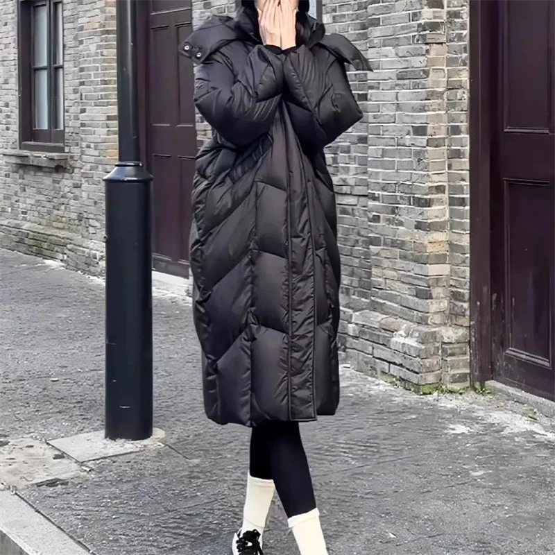 Cappotto invernale in cotone 2025 Cappotto imbottito in cotone stile coreano di media lunghezza da donna