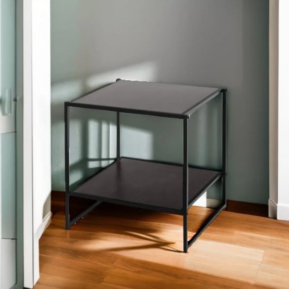 20 Inch Frame Side Table, End Table, Easy Assembly, Rich wood grain