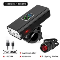 3T6 LED Bicycle Light Front 4800mAh USB Rechargeable MTB Bike Lamp 2500 Lumen Bike Headlight Cycling Flashlight Bike Accessories