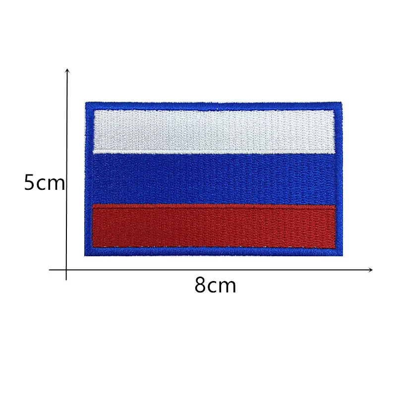 1 pz bandiera russa Russia fascia da braccio ricamata Patch hook and loop o Iron On ricamo Badge panno Military Moral Stripe