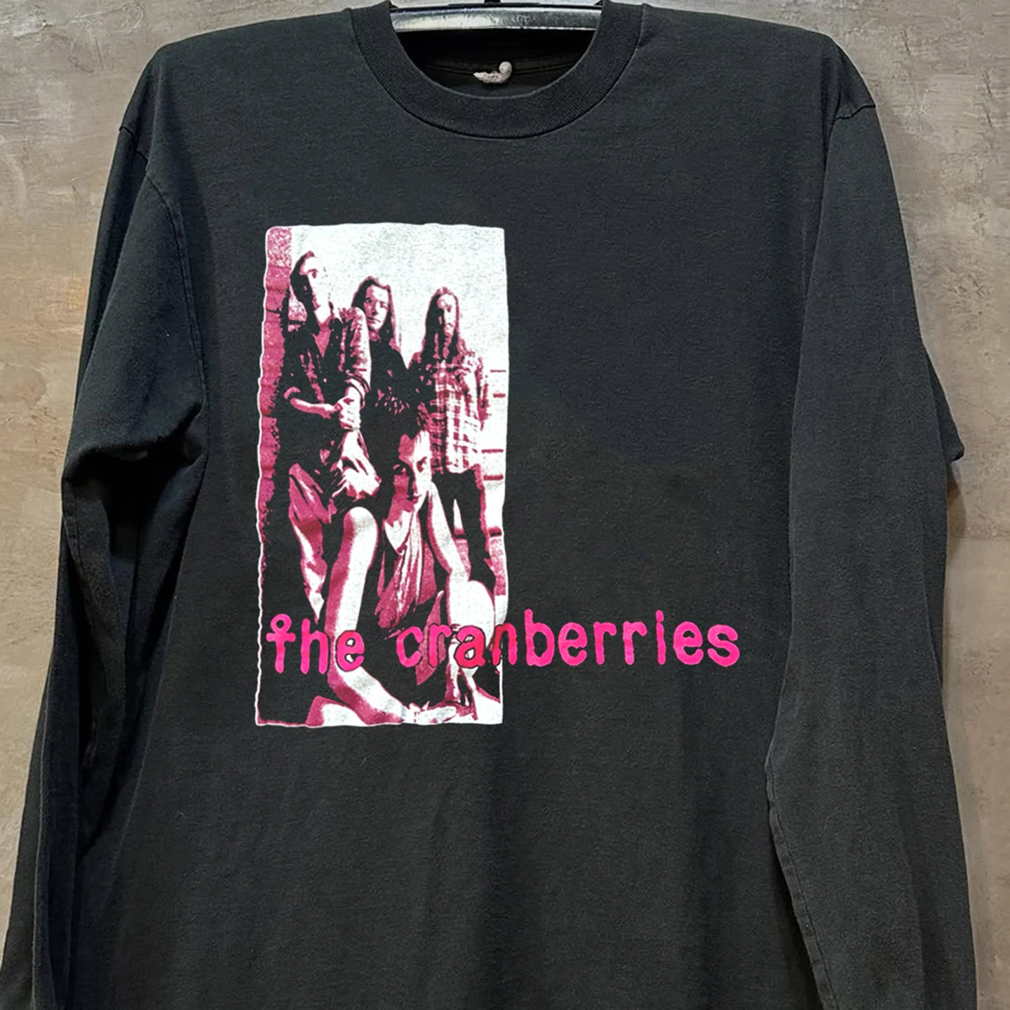 Cranberries Band High Street Rock Long Sleeve T-Shirt American Atmosphere Trendy Top Cotton round Neck Loose Fit Unisex