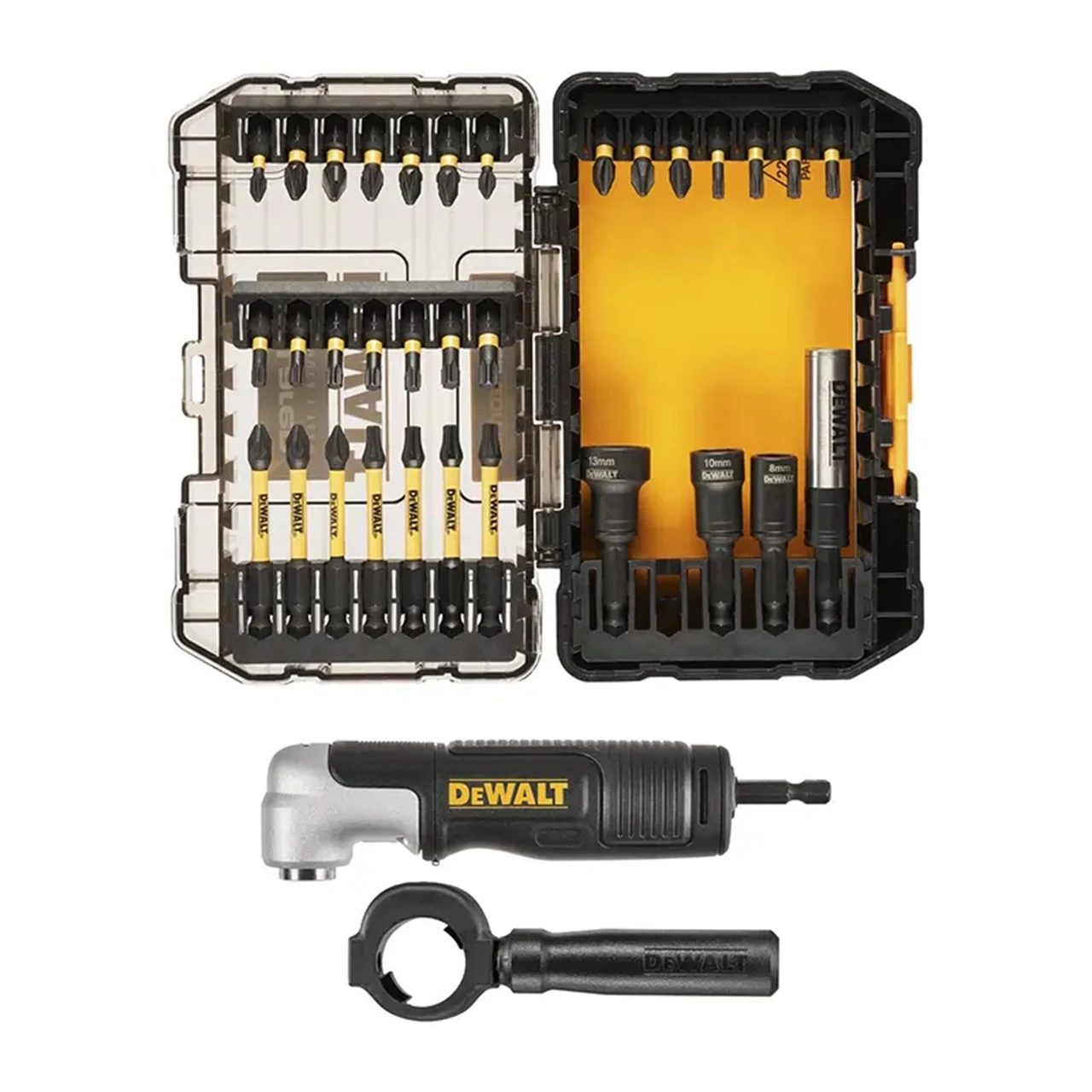 DEWALT DT70782-QZ McLaren collaboration flexible 33 piece set with cross shaped rice letters and six star batch heads