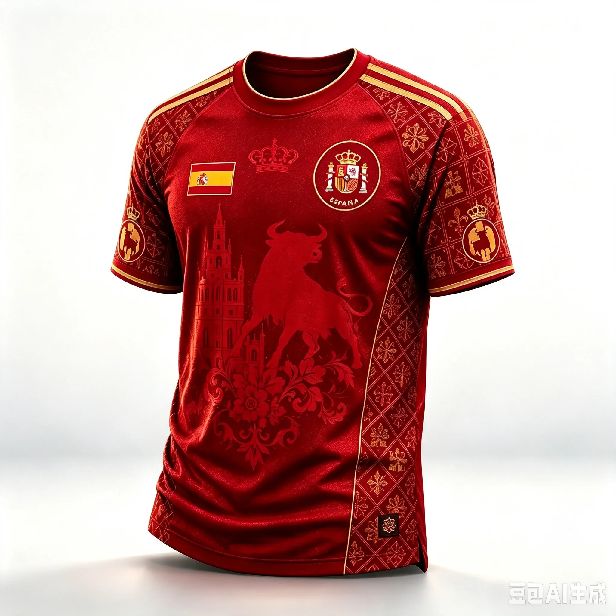 2026 New Spain National Design Fan Football Jersey Sports Quick Drying Casual Men's and Children's T-shirt Family Matching