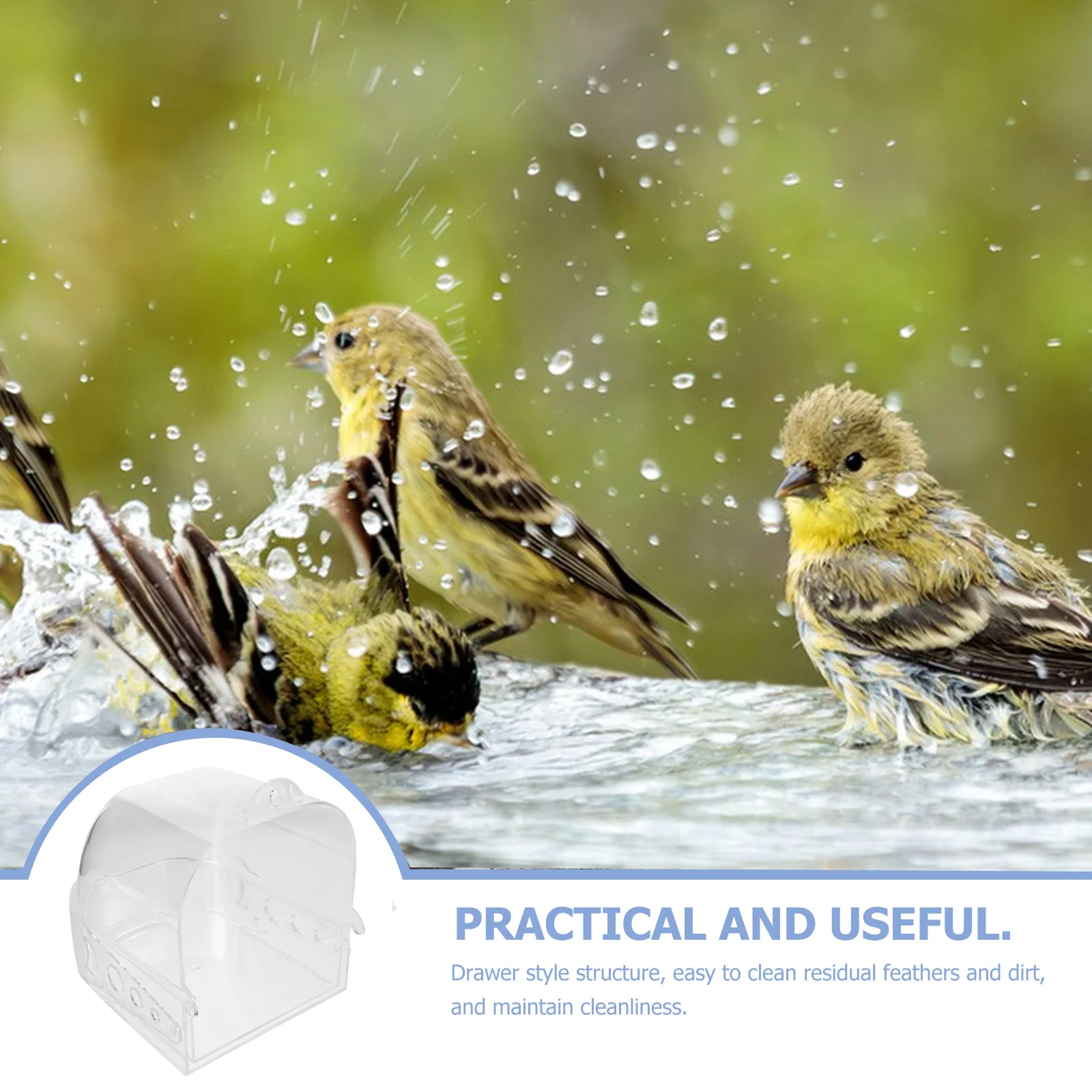 

Parrot Bath Tub Bird Shower Sink for Birds Hanging Parakeet Bathing Parrots PC Bathtub