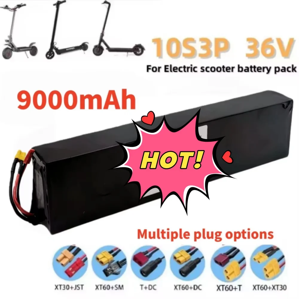 

10S3P 36V 9000mAh 18650 Lithium-Ion Battery with Built-in BMS for KUGOO S1 S2 S3 Electric Scooter 500W Rechargeable