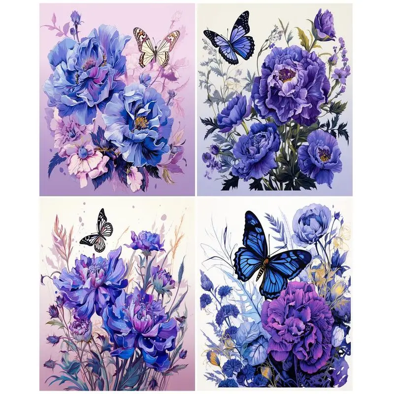 

CHENISTORY Pictures By Number Butterfly And Flower Kits Painting By Number Animal Modern Drawing On Canvas HandPainted Art Gift