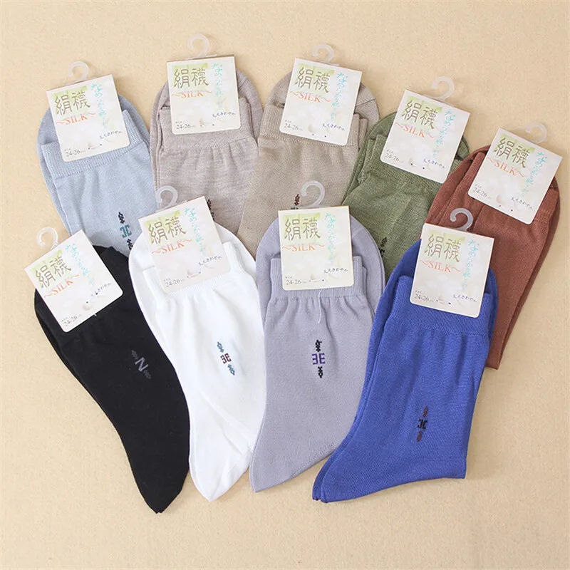 10 Pairs Mulberry Silk Natural Socks Silk Luxury Breathable Men Comfortable Thin