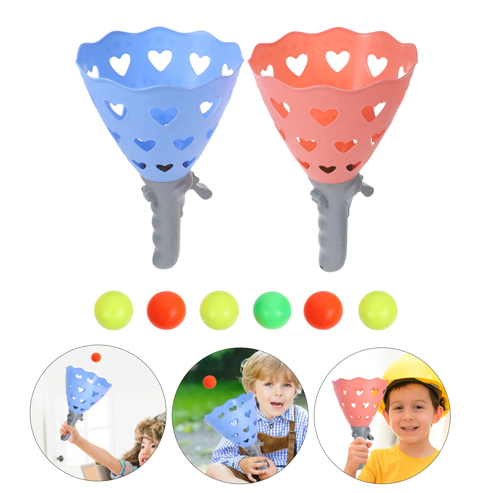 

Pop and Catch Game for Kids Hollow Ball Throwing Catching Cup Interactive Pop-pass-catch Balls Child Launch Bouncy