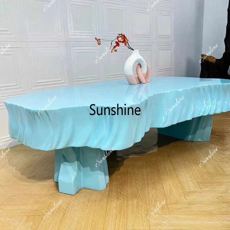 Nordic modern simple special-shaped FRP coffee table irregular model villa coffee table