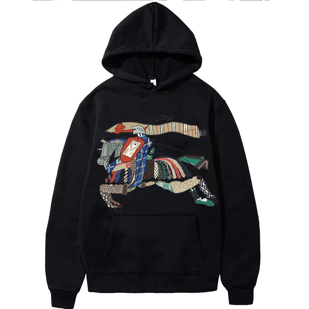 New Fashion Luxury Brand Autumn Horse Hoodies Women Winter Clothes Women Anime Hoodie Streetwear Women