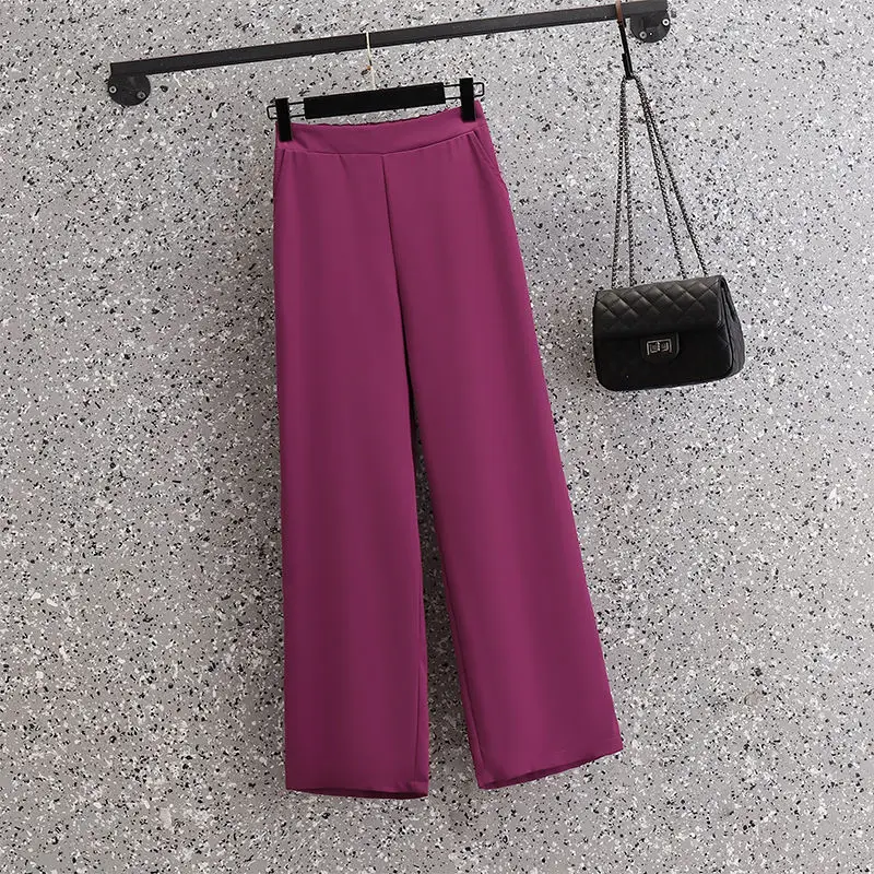 Giacca camicia in Chiffon pieghettato con bordo volant pantaloni Casual a gamba larga pantaloni da donna eleganti in due pezzi Set abiti professionali da ufficio