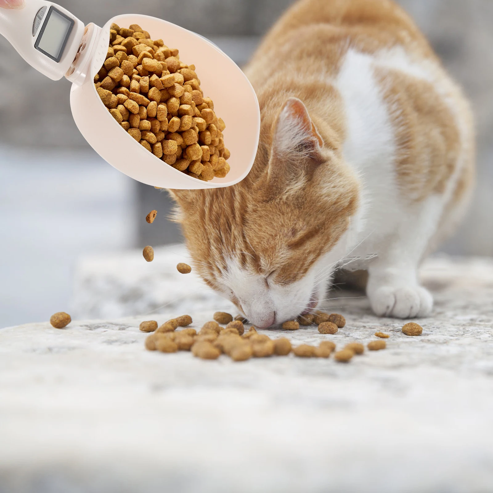 

Digital Scale Spoon Electronic Kitchen Spoon for Pet Food Weighing Measuring Cute Cat Head Shape Multifunction Dog Food Feeding