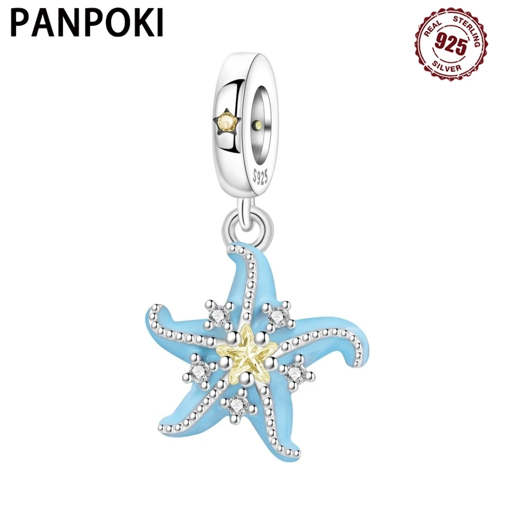 

PANPOKI стерлингового серебра 925 пробы, морская звезда, океан, кулон, бусины, оригинальные подвески, браслет, очаровательные ювелирные изделия, вечерние, сделай сам, модные подарки
